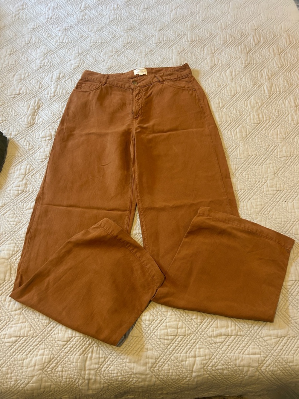 Madison 123 Wide Leg Rust Brown pants. Lovell linen size 4